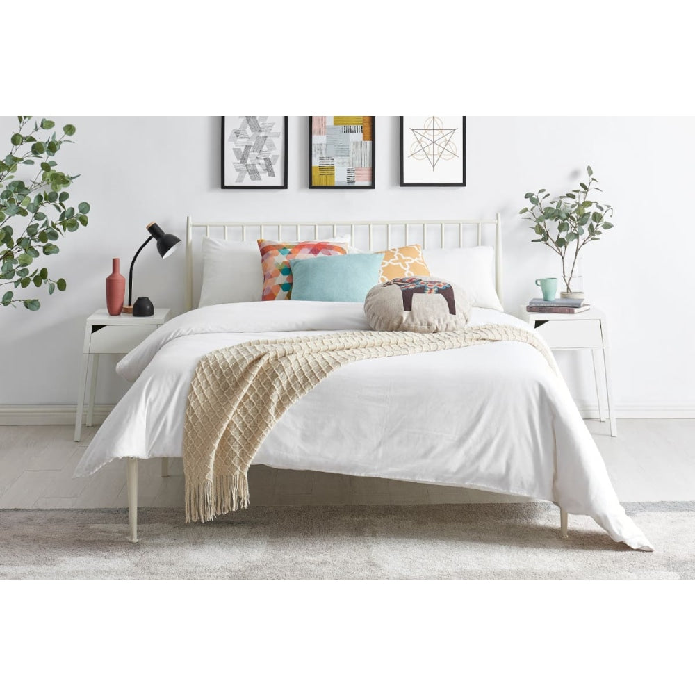 Dallas Bed Frame - White King Fast shipping On sale