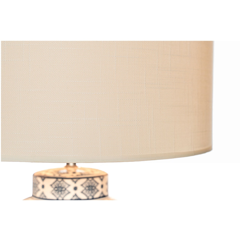 Damian Oriental Ceramic Base Table Desk Lamp White Shade Fast shipping On sale