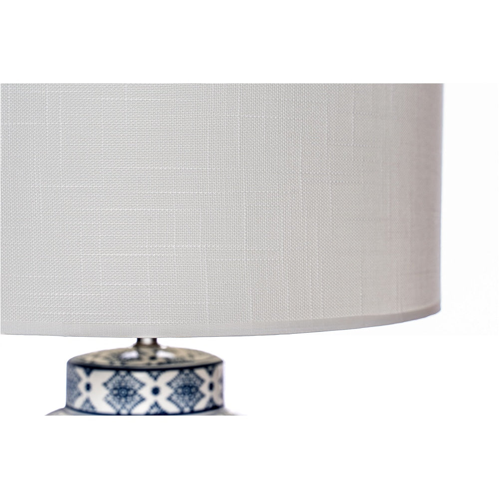 Damian Oriental Ceramic Base Table Desk Lamp White Shade Fast shipping On sale