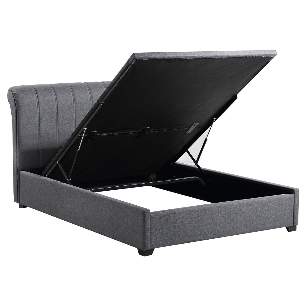 Daniela Modern Fabric Gas Lift Bed Frame Double Size - Dark Grey Fast shipping On sale