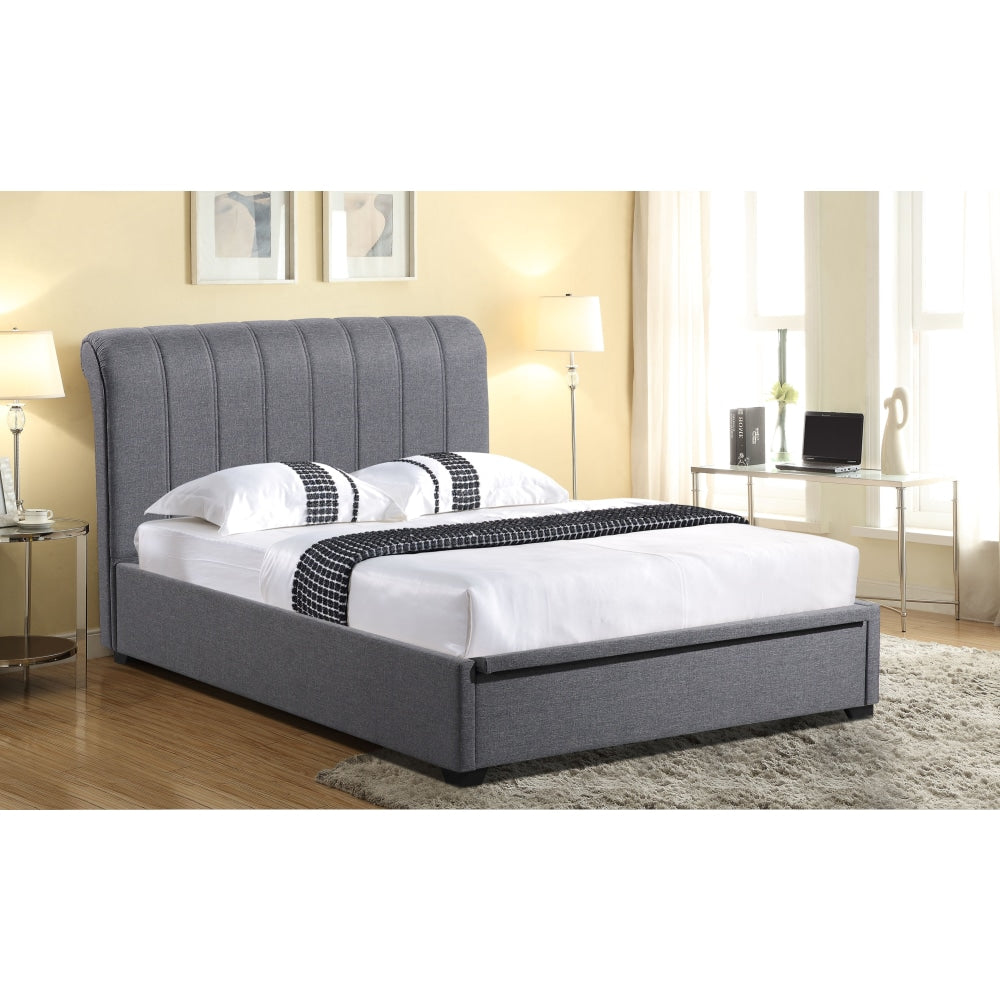 Daniela Modern Fabric Gas Lift Bed Frame Double Size - Dark Grey Fast shipping On sale