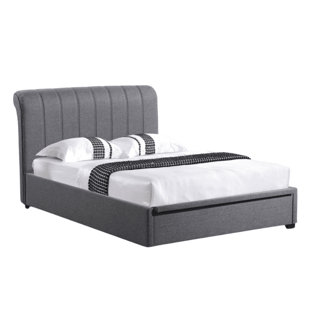 Daniela Modern Fabric Gas Lift Bed Frame Double Size - Dark Grey Fast shipping On sale