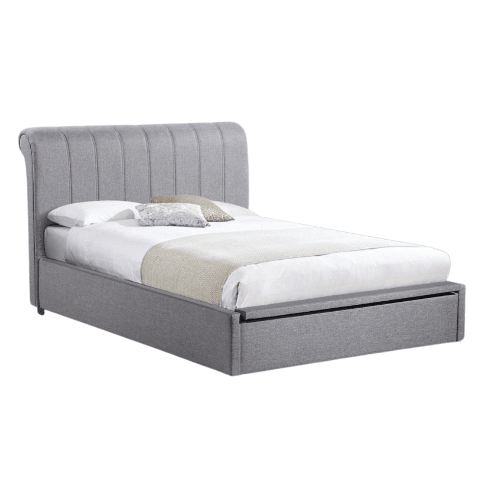 Daniela Modern Fabric Gas Lift Bed Frame King Single Size - Light Grey Fast shipping On sale