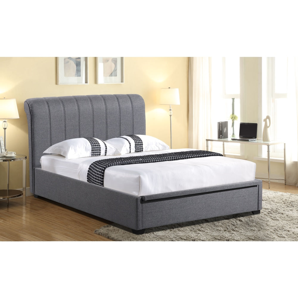 Daniela Modern Fabric Gas Lift Bed Frame Queen Size - Dark Grey Fast shipping On sale