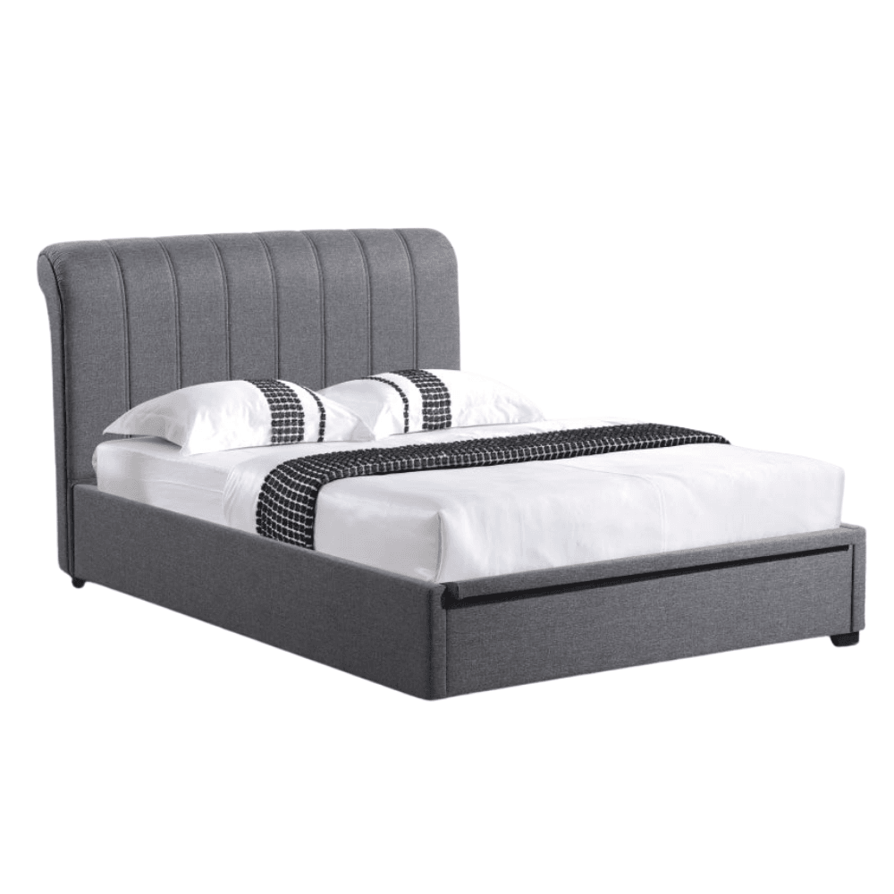 Daniela Modern Fabric Gas Lift Bed Frame Queen Size - Dark Grey Fast shipping On sale