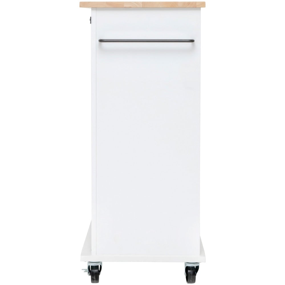 Dario Kitchen Trolley Island Storage Cabinet W/ 4-Drawer 1-Door - Natural & White Fast shipping On sale