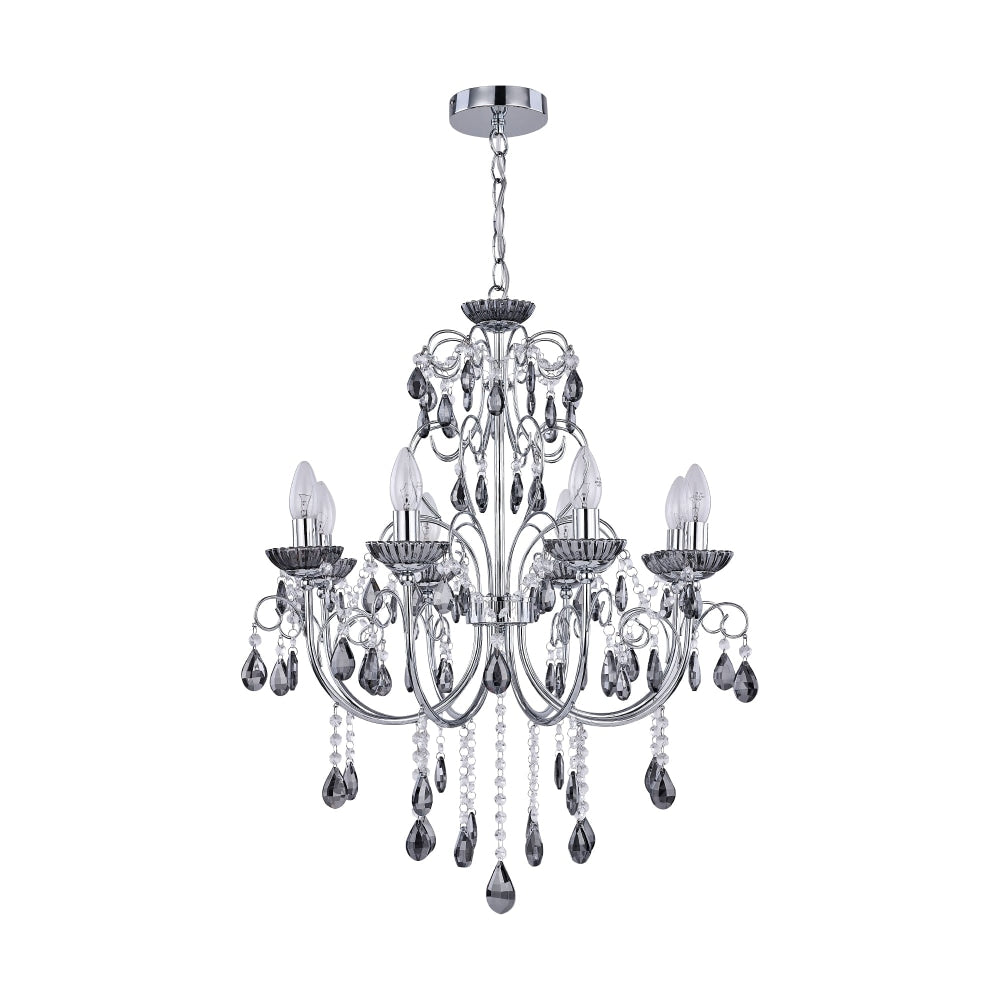 Davie Clasic Hanging Chandelier Lamp Light Chrome Smoke Large Chandeliers Fast shipping On sale