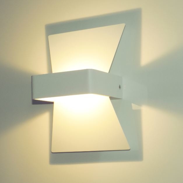 DAVOS Wall Light Interior Surface Mounted Up/Down 6W Bow Matte White 3000K 254LM Lamp Fast shipping On sale
