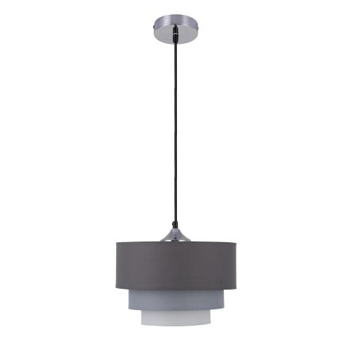 Dawson 1LT Hanging Pendant Lamp Fabric Shade - Grey Fast shipping On sale