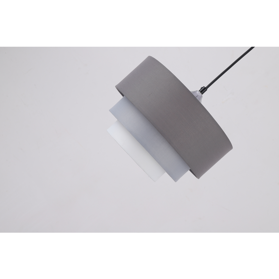 Dawson 1LT Hanging Pendant Lamp Fabric Shade - Grey Fast shipping On sale