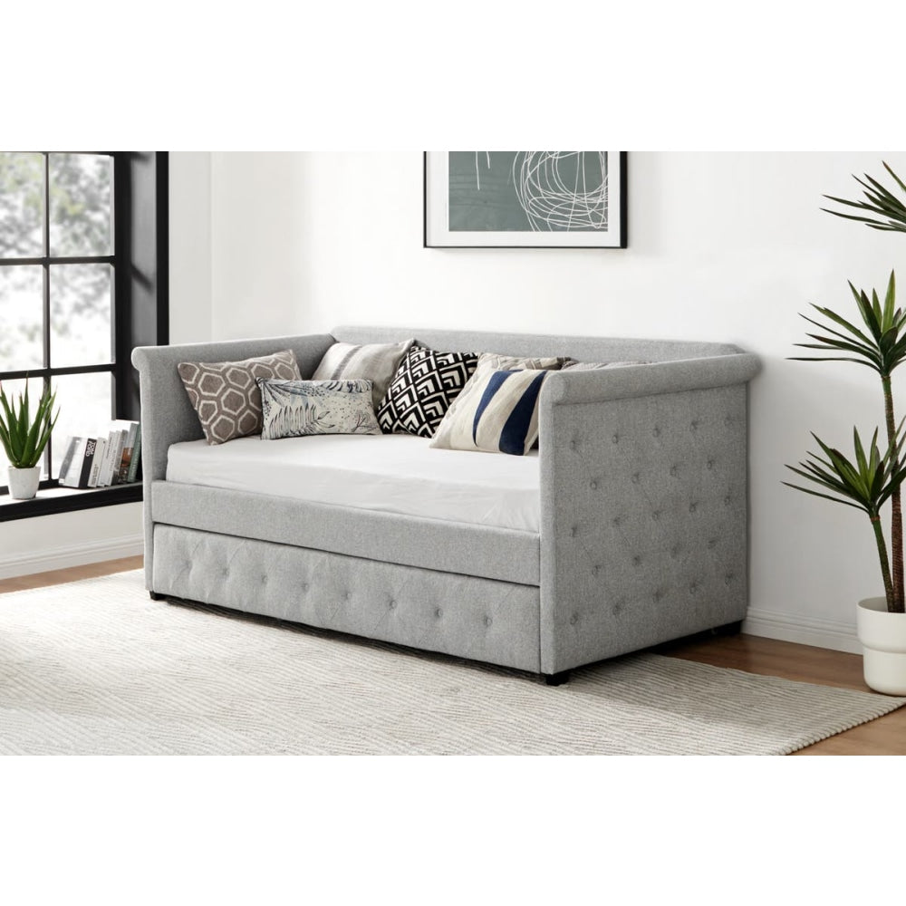 Daybed and Pull Out Trundle - Light Grey Bed Frame Fast shipping On sale