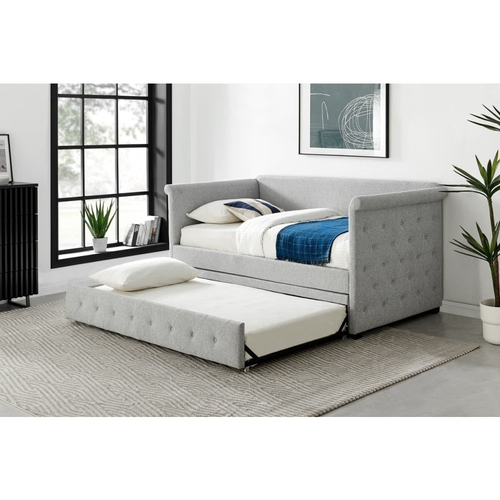 Daybed and Pull Out Trundle - Light Grey Bed Frame Fast shipping On sale