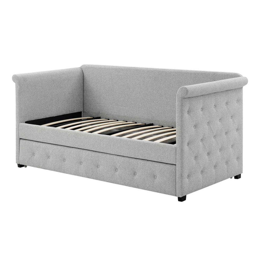 Daybed and Pull Out Trundle - Light Grey Bed Frame Fast shipping On sale