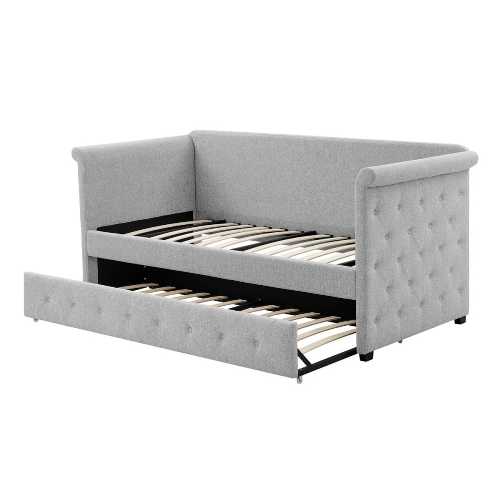 Daybed and Pull Out Trundle - Light Grey Bed Frame Fast shipping On sale