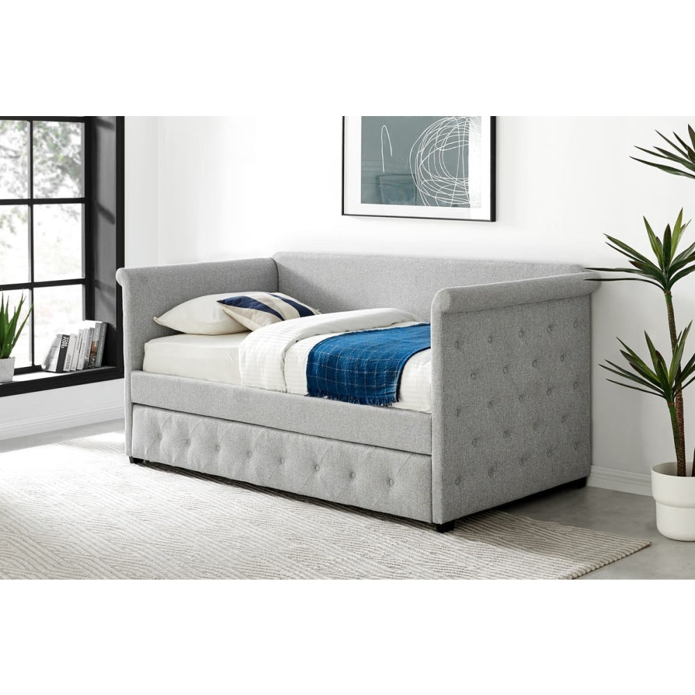 Daybed and Pull Out Trundle - Light Grey Bed Frame Fast shipping On sale