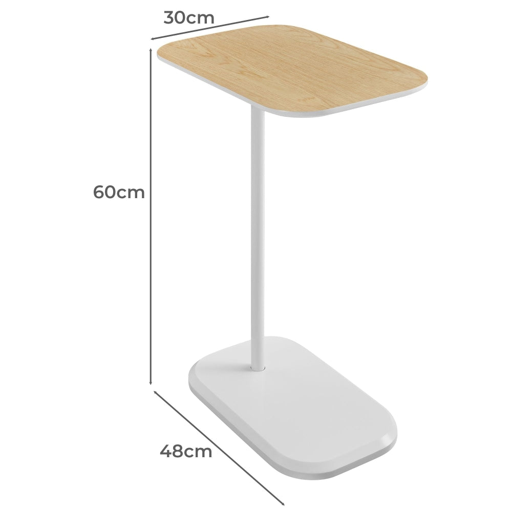 Deanna Modern Wooden Top End Lamp Side Table - White & Light Oak Fast shipping On sale