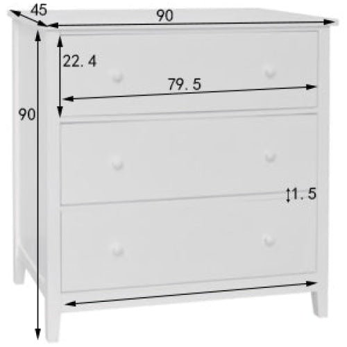 Declan Scandinavian Wooden Chest Of Drawers LowBoy Storage Cabinet - White Fast shipping On sale
