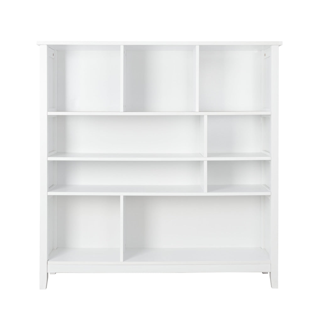 Declan Scandinavian Wooden Low Bookcase Display Shelf Storage Cabinet - White Fast shipping On sale