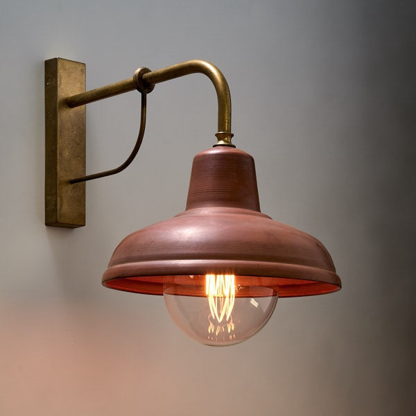 DEKSEL Wall Light Interior Surface Mounted ES Dome Aged Copper (Brass bracket & Base neck) Lamp Fast shipping On sale