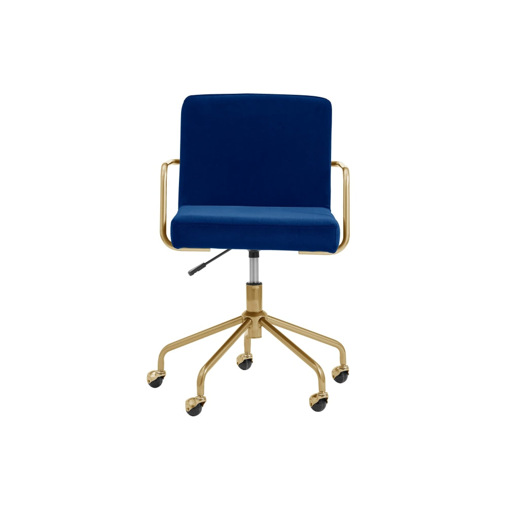 Del Mar Velvet Office Computer Work Task Chair - Navy Fast shipping On sale