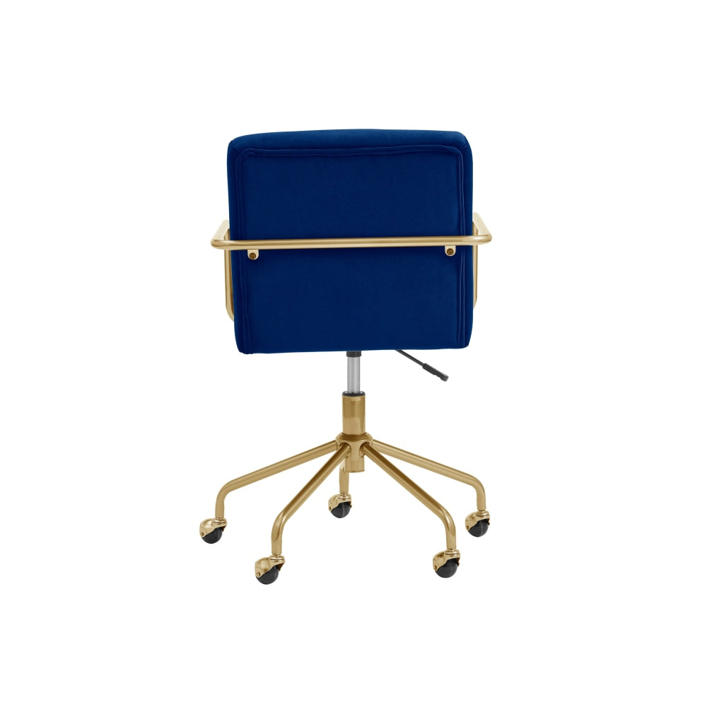 Del Mar Velvet Office Computer Work Task Chair - Navy Fast shipping On sale