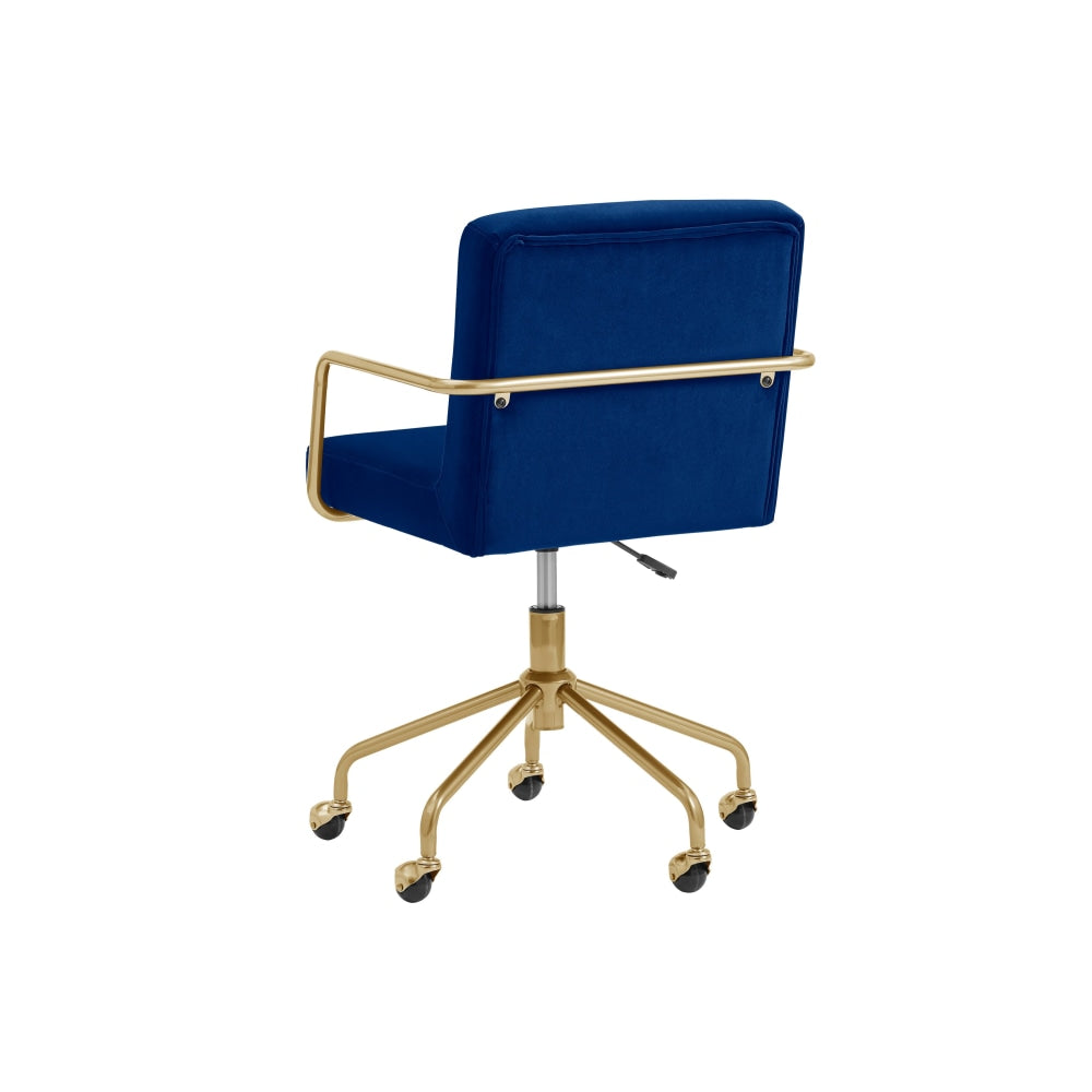 Del Mar Velvet Office Computer Work Task Chair - Navy Fast shipping On sale