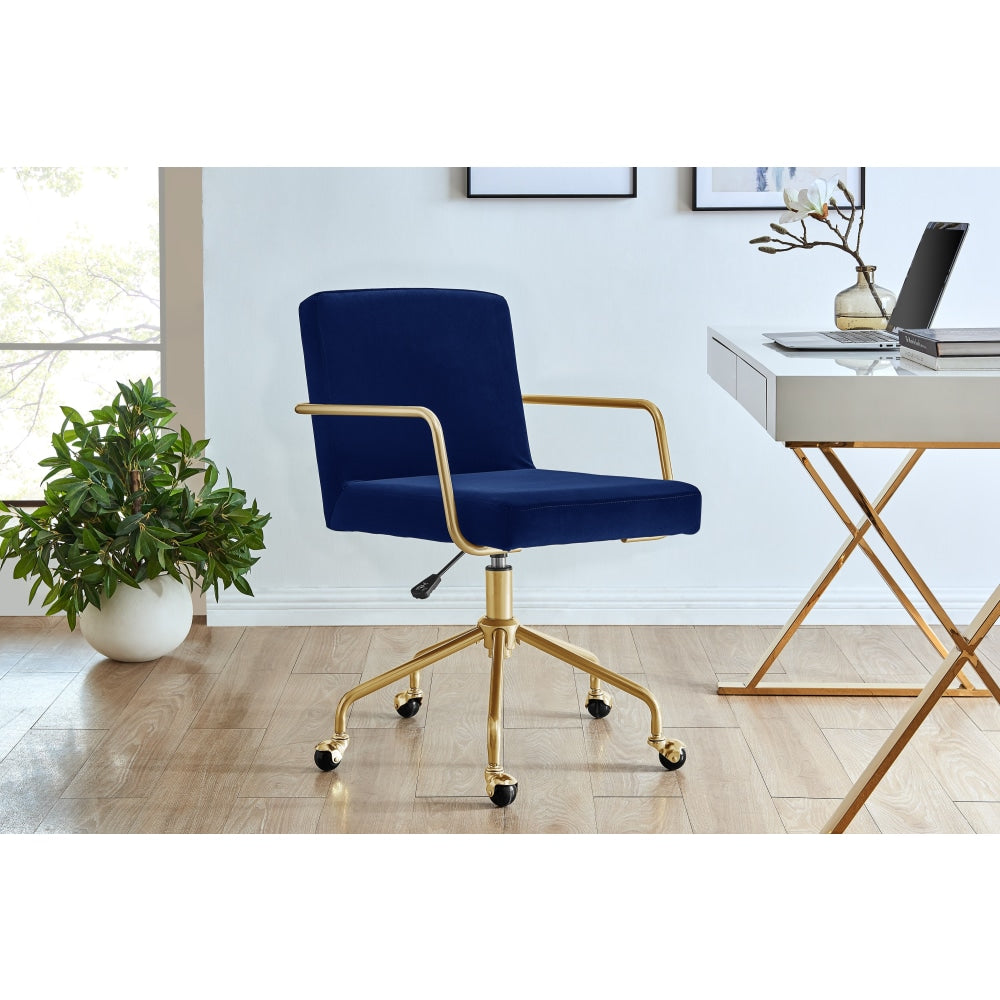 Del Mar Velvet Office Computer Work Task Chair - Navy Fast shipping On sale