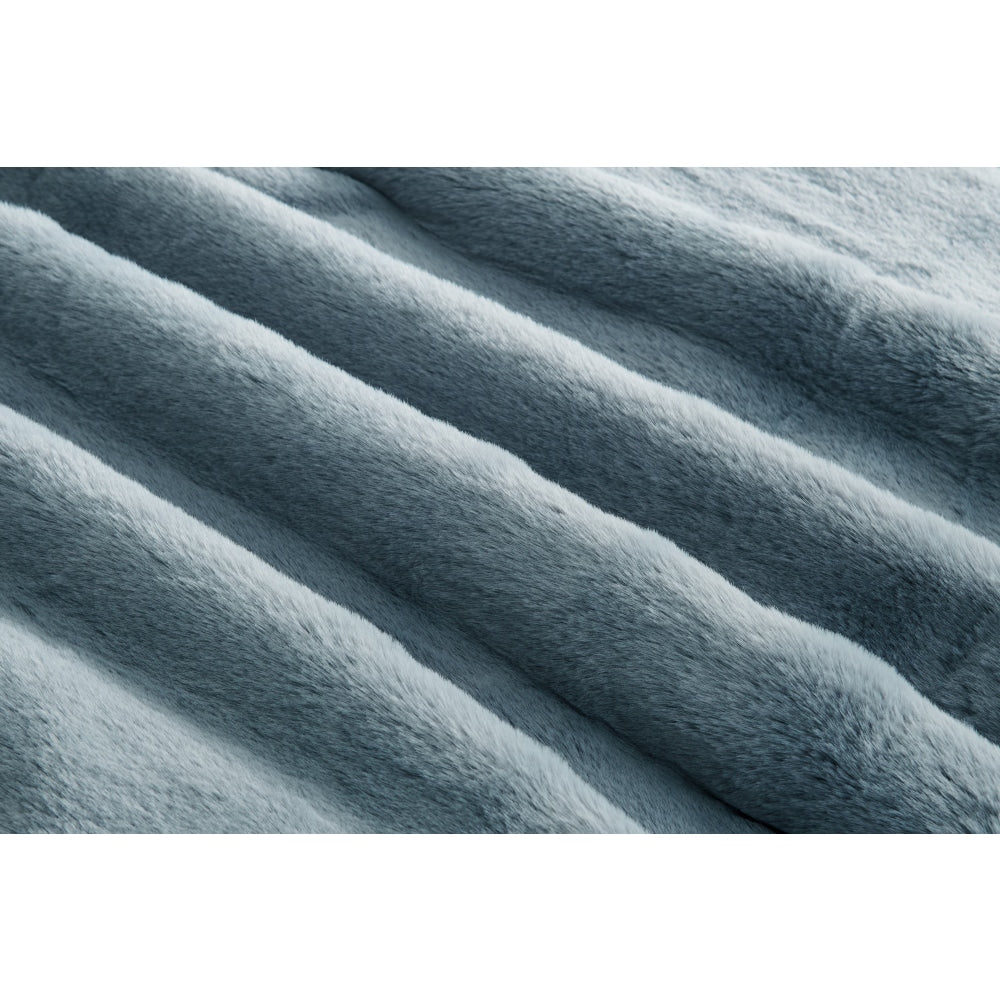 Delmar Faux Fur Throw - Storm 180cm x 200cm Blanket Fast shipping On sale