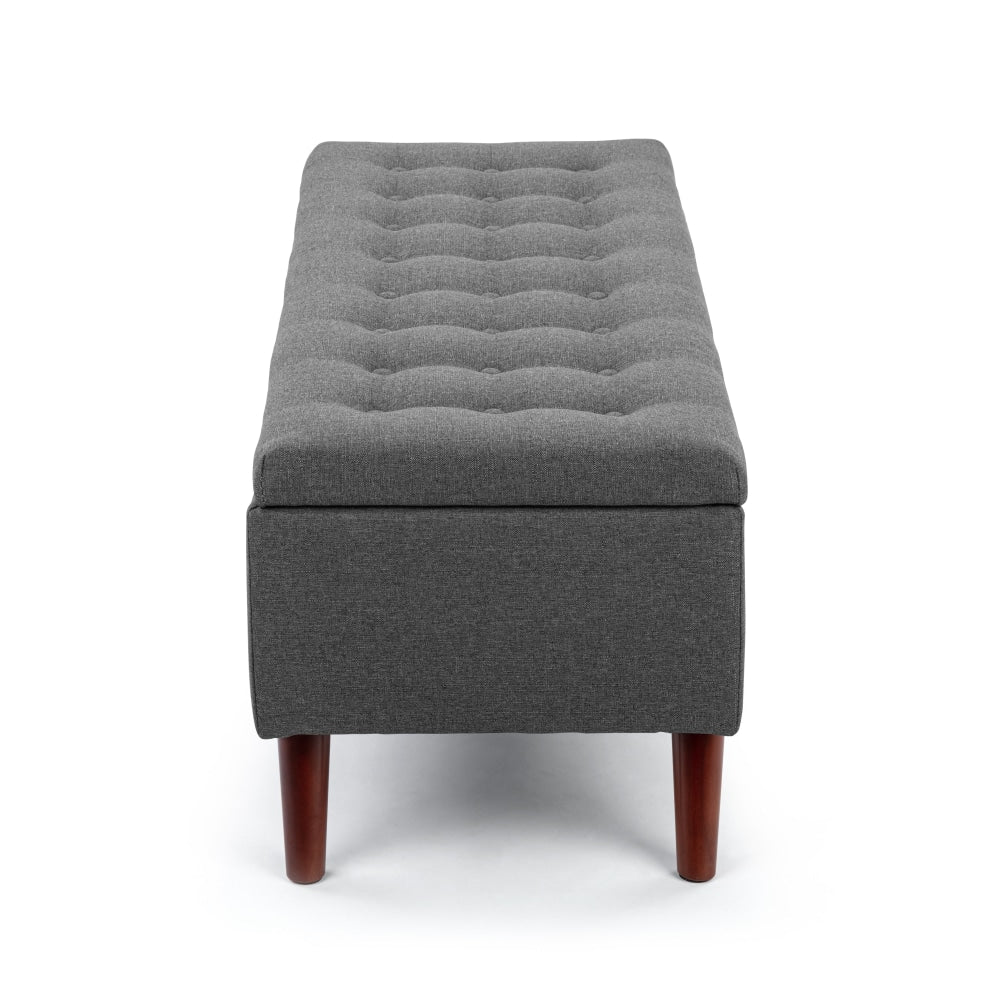 Demi Tufted Fabric Storage Ottoman Bench Foot Stool - Grey Fast shipping On sale