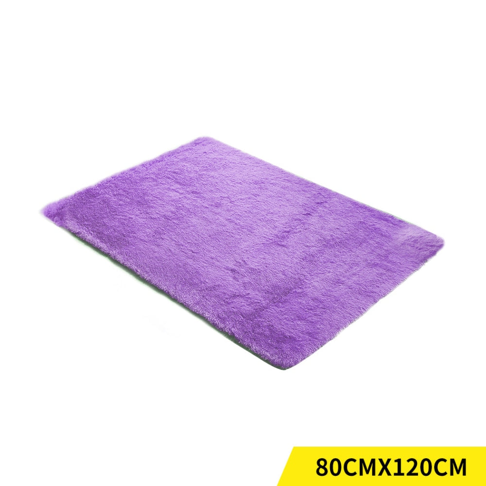 Designer Soft Shag Shaggy Floor Confetti Rug Carpet Home Decor 80x120cm Purple Fast shipping On sale