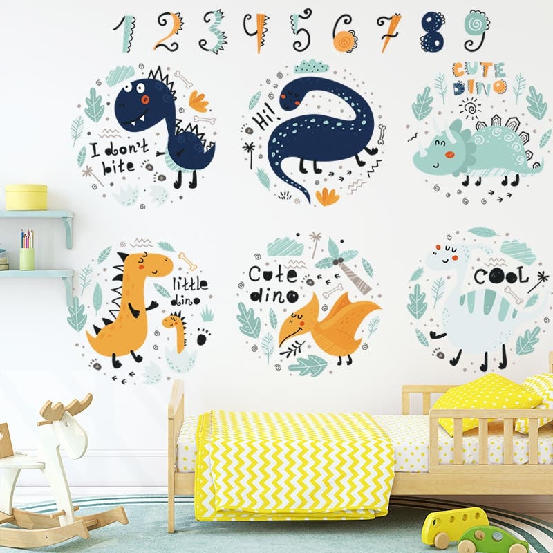 Dinosaur and Numbers Wall Sticker Decoration Decor Fast shipping On sale