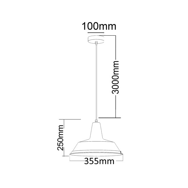 DIVO Pendant Lamp Light Interior ES Satin Chrome Angled Dome OD350mm Fast shipping On sale
