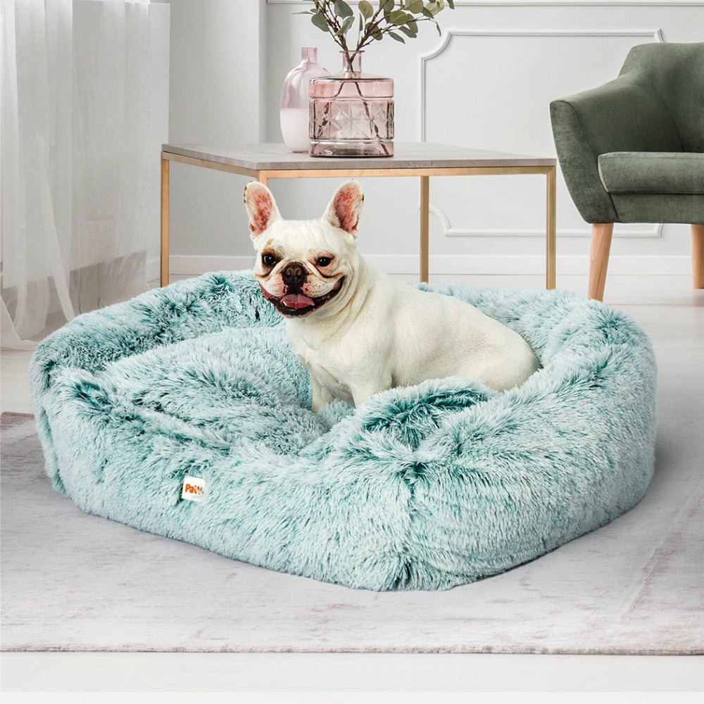 Dog Calming Bed Warm Soft Plush Comfy Sleeping Kennel Cave Memory Foam Teal S Cares Fast shipping On sale