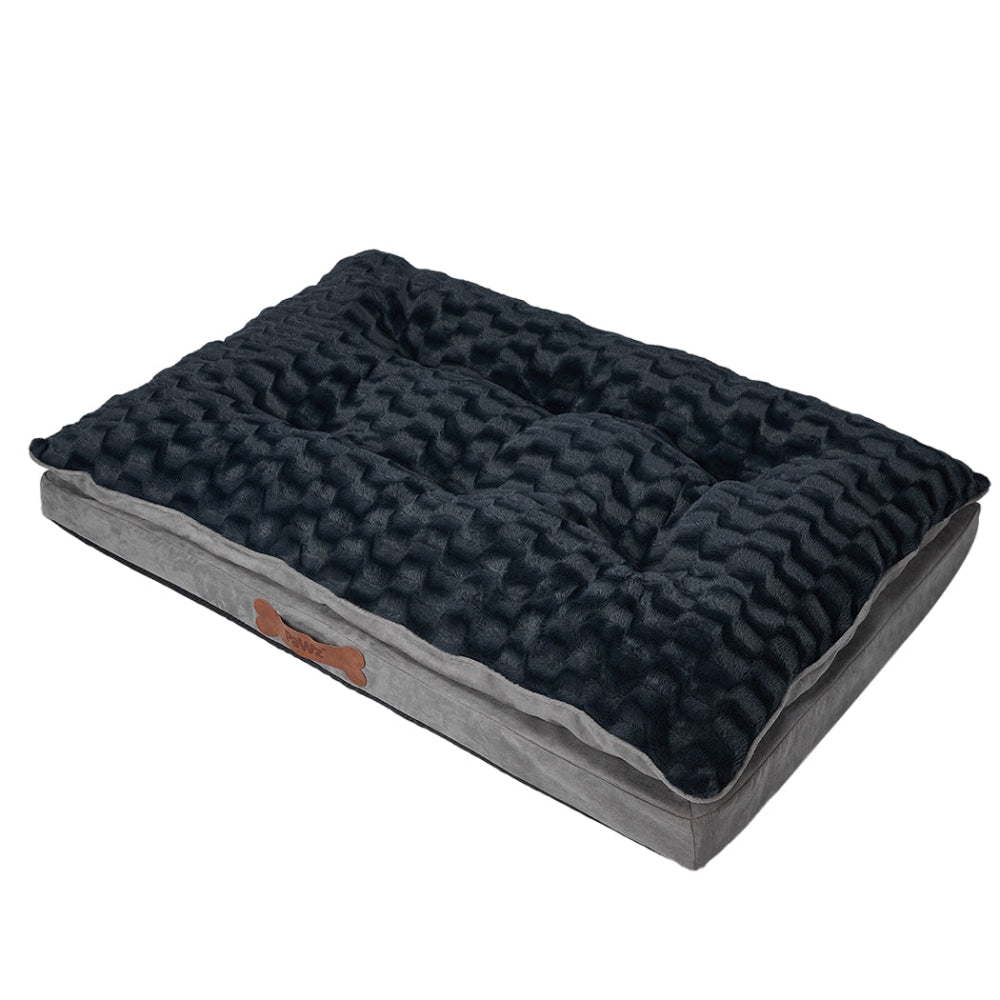 Dog Calming Bed Warm Soft Plush Comfy Sleeping Memory Foam Mattress Dark Grey L Cares Fast shipping On sale