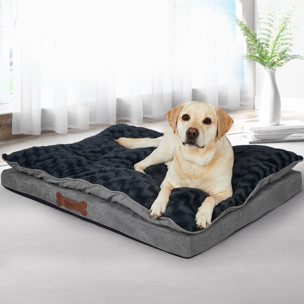 Dog Calming Bed Warm Soft Plush Comfy Sleeping Memory Foam Mattress Dark Grey XL Cares Fast shipping On sale