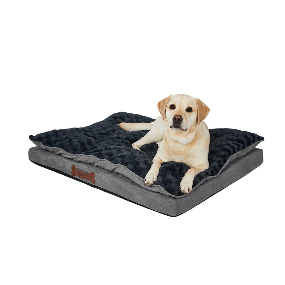 Dog Calming Bed Warm Soft Plush Comfy Sleeping Memory Foam Mattress Dark Grey XL Cares Fast shipping On sale
