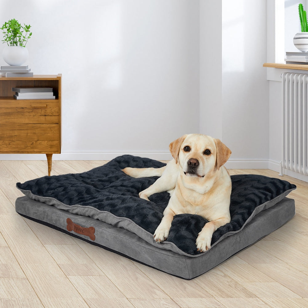 Dog Calming Bed Warm Soft Plush Comfy Sleeping Memory Foam Mattress Dark Grey XL Cares Fast shipping On sale