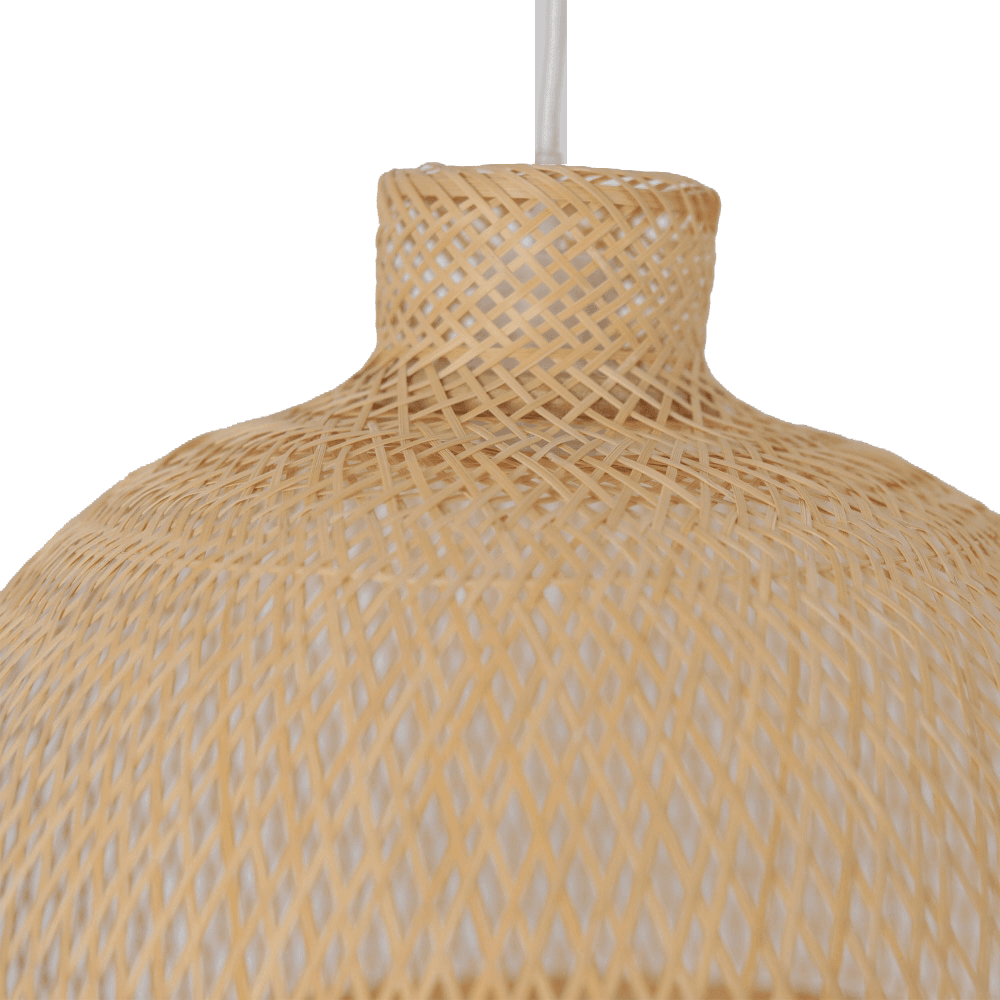 Dome Modern Oriental Wooden Hand - Woven Bamboo Pendant Lamp Light - Natural Fast shipping On sale