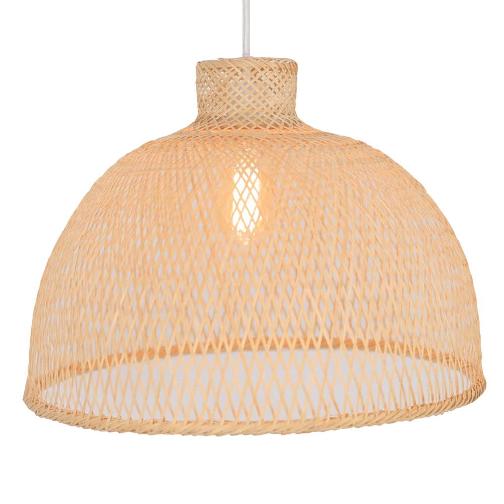 Dome Modern Oriental Wooden Hand-Woven Bamboo Pendant Lamp Light - Natural Fast shipping On sale