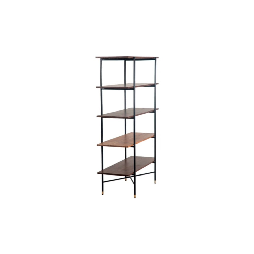 Dotto 5-Tier Wooden Bookshelf Bookcase Display Cabinet Metal Frame Fast shipping On sale