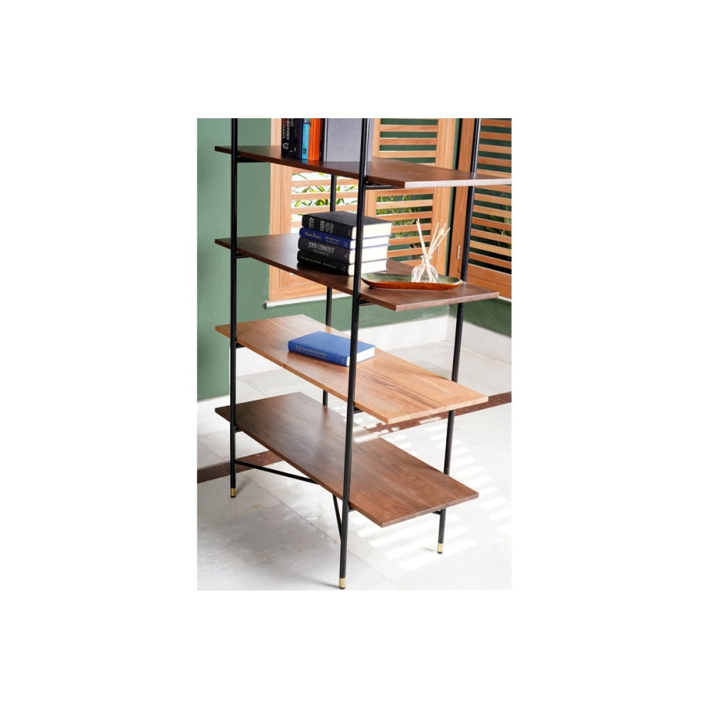 Dotto 5-Tier Wooden Bookshelf Bookcase Display Cabinet Metal Frame Fast shipping On sale