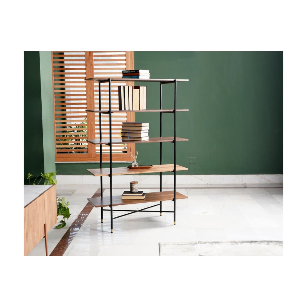 Dotto 5-Tier Wooden Bookshelf Bookcase Display Cabinet Metal Frame Fast shipping On sale