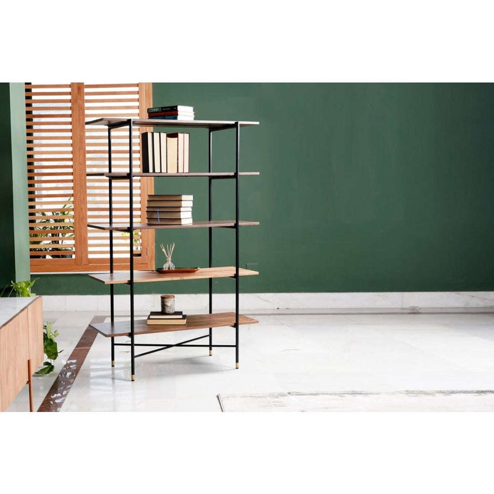 Dotto 5-Tier Wooden Bookshelf Bookcase Display Cabinet Metal Frame Fast shipping On sale