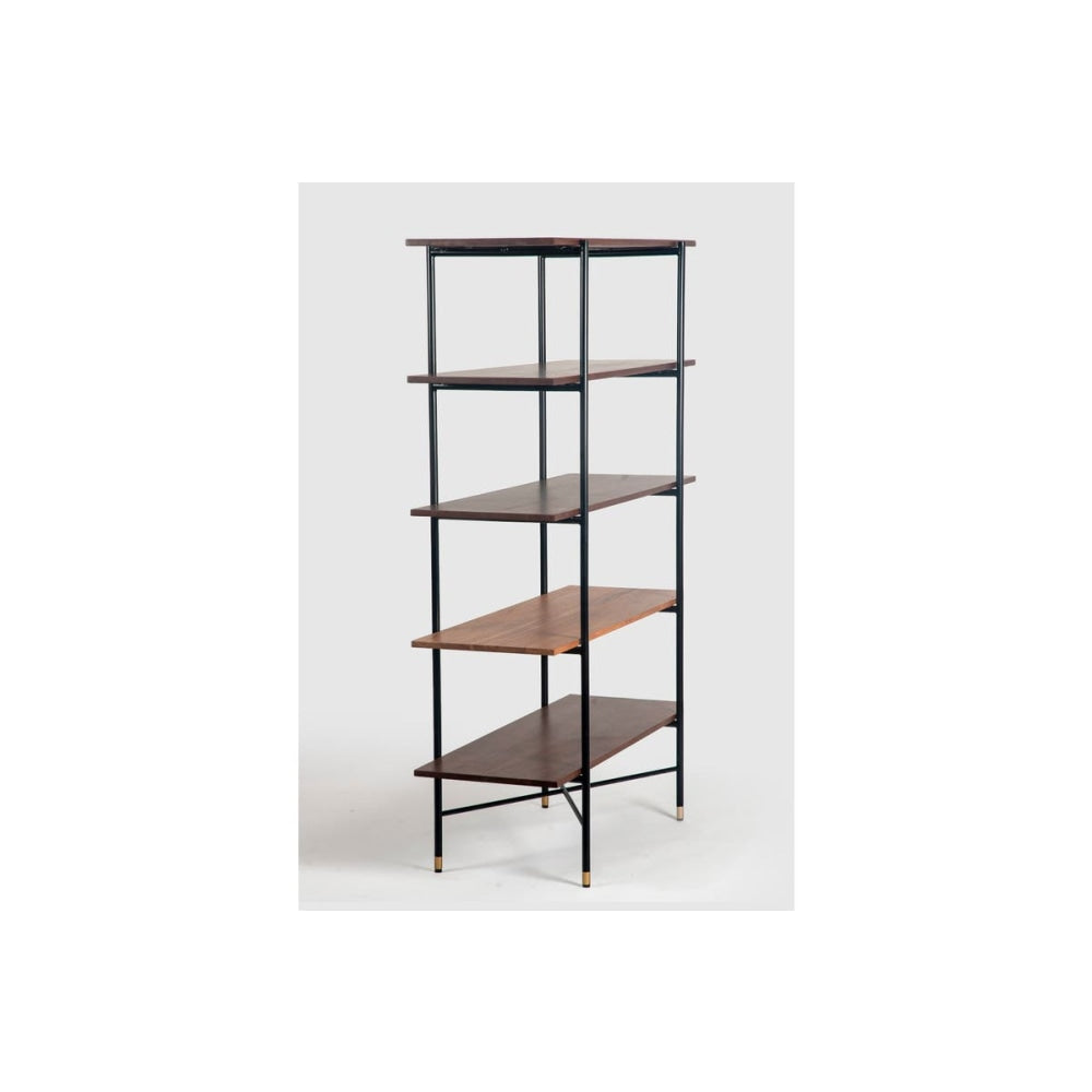 Dotto 5-Tier Wooden Bookshelf Bookcase Display Cabinet Metal Frame Fast shipping On sale