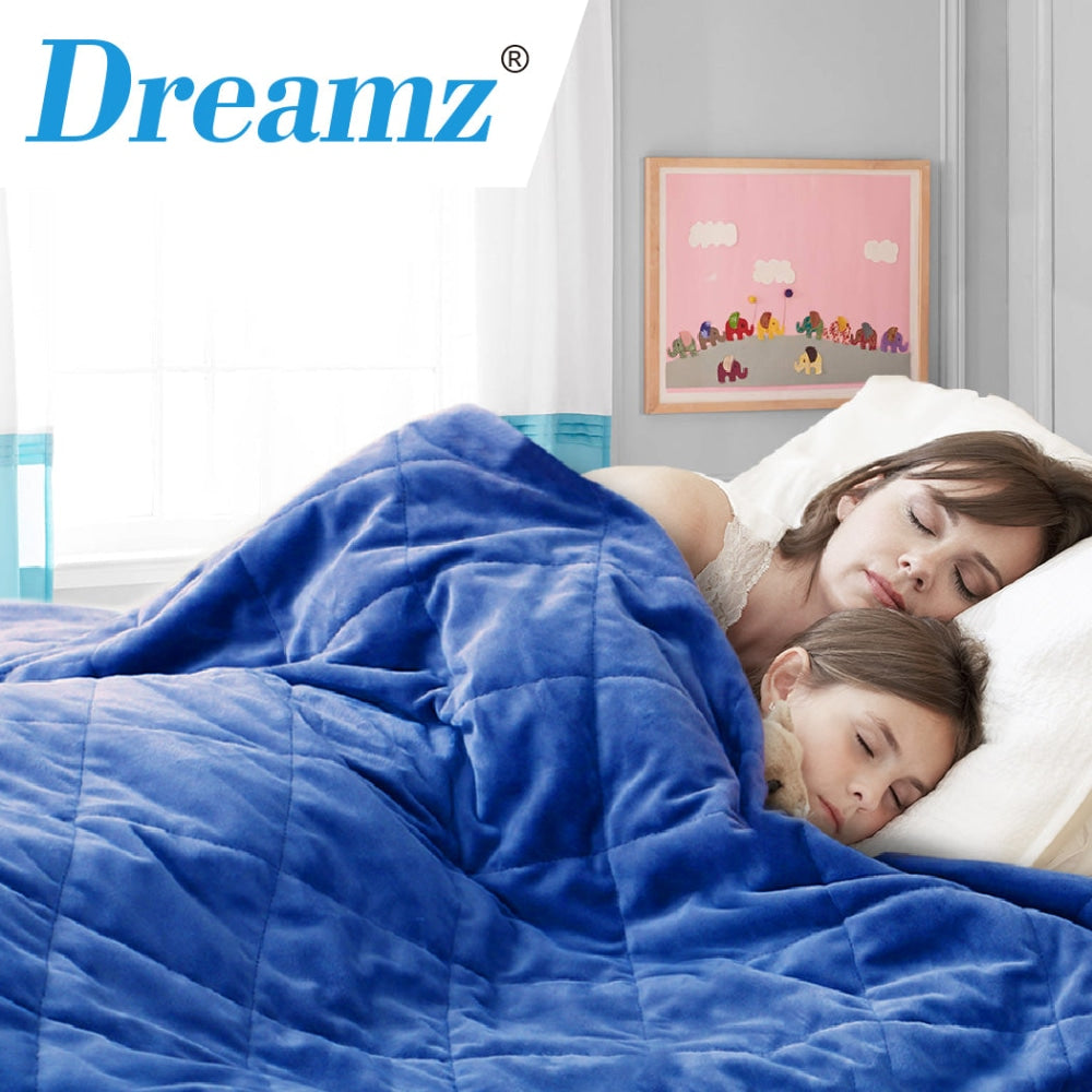 DreamZ 11KG Adults Size Anti Anxiety Weighted Blanket Gravity Blankets Blue Fast shipping On sale