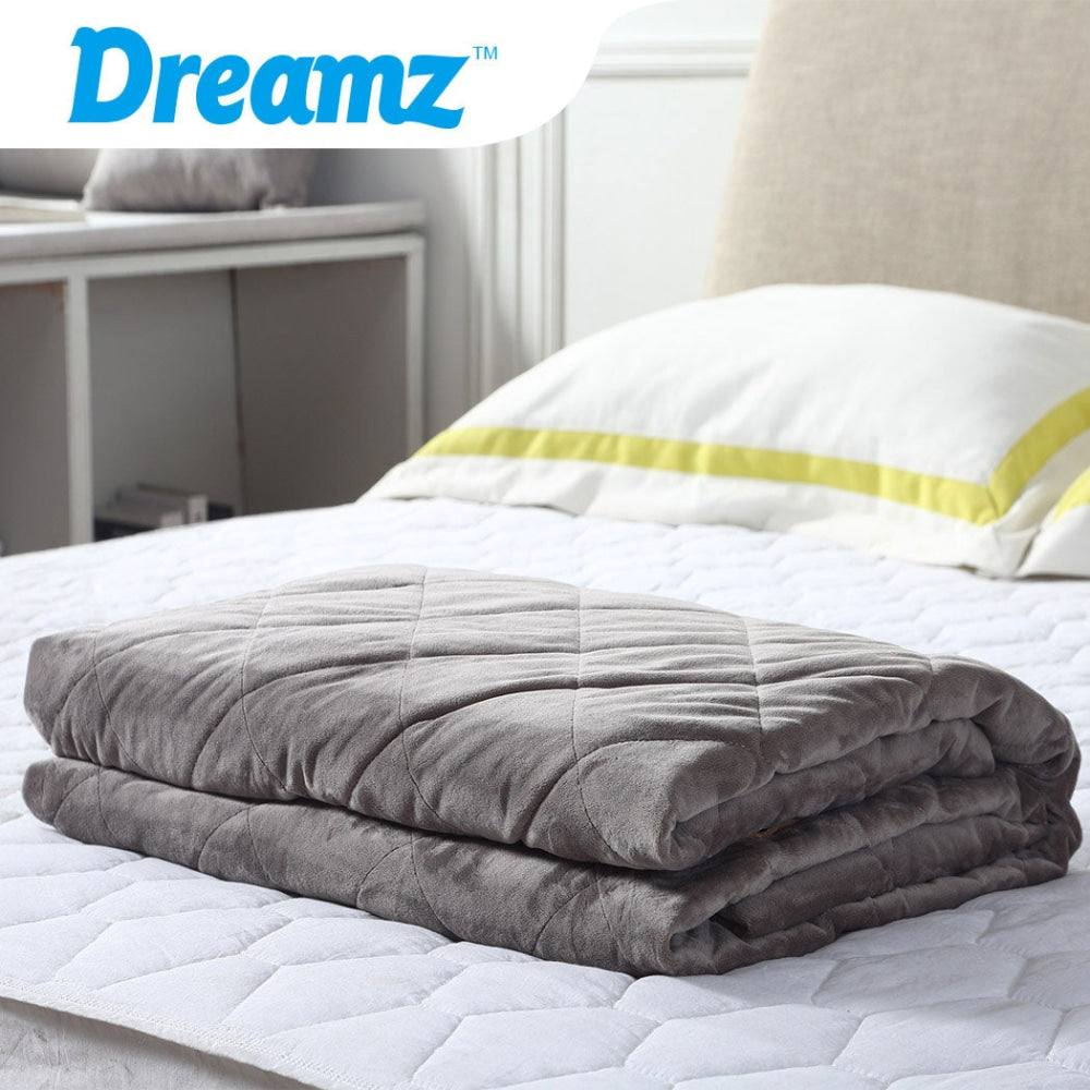 DreamZ 11KG Adults Size Anti Anxiety Weighted Blanket Gravity Blankets Grey Fast shipping On sale