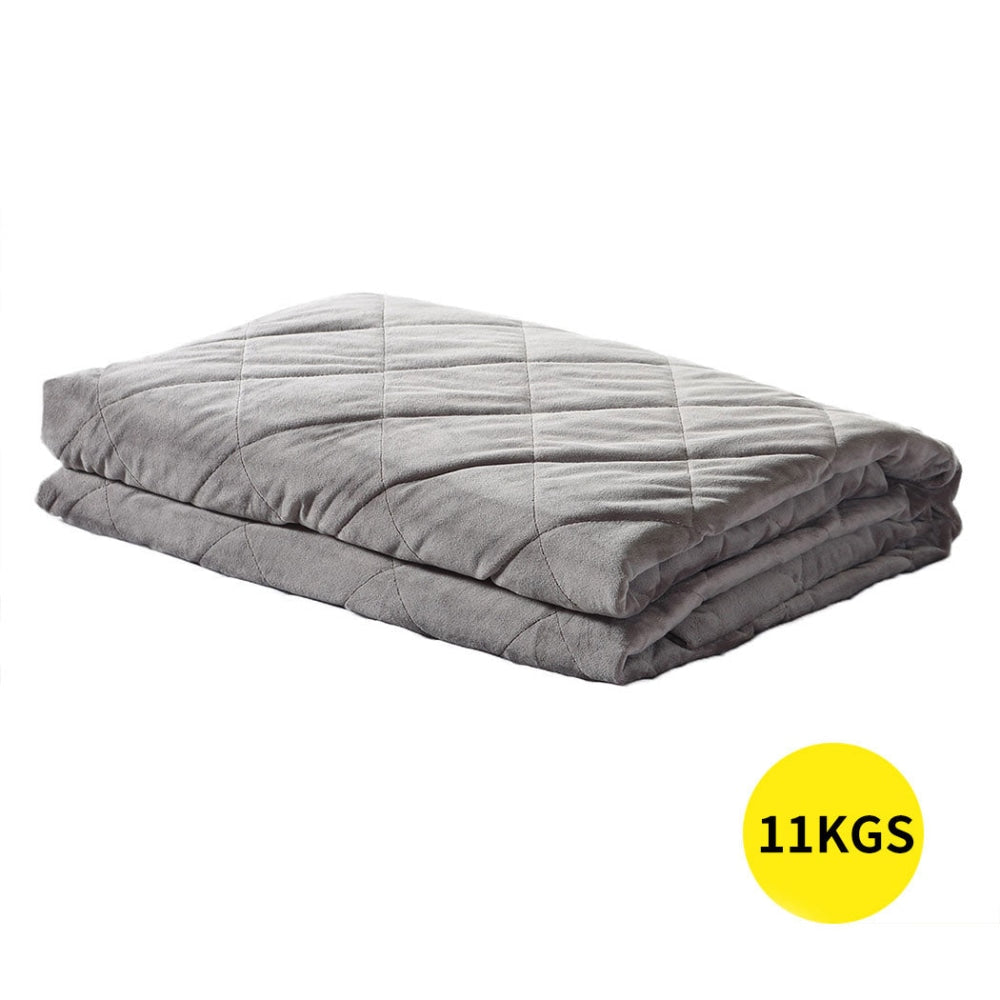 DreamZ 11KG Adults Size Anti Anxiety Weighted Blanket Gravity Blankets Grey Fast shipping On sale