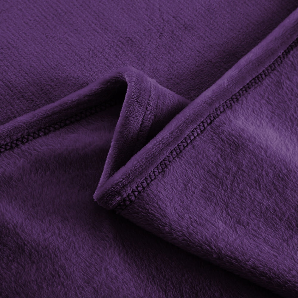 DreamZ 320GSM 220x160cm Ultra Soft Mink Blanket Warm Throw in Aubergine Colour Fast shipping On sale