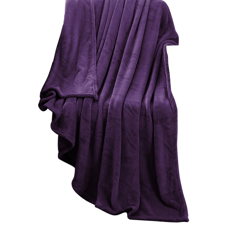 DreamZ 320GSM 220x160cm Ultra Soft Mink Blanket Warm Throw in Aubergine Colour Fast shipping On sale