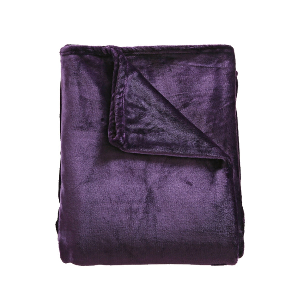 DreamZ 320GSM 220x160cm Ultra Soft Mink Blanket Warm Throw in Aubergine Colour Fast shipping On sale